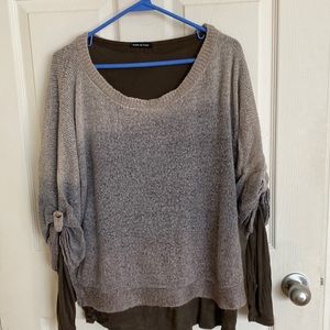 Olive and charcoal tops